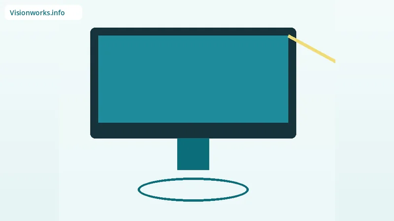 Educational screen ergonomics illustration for glare