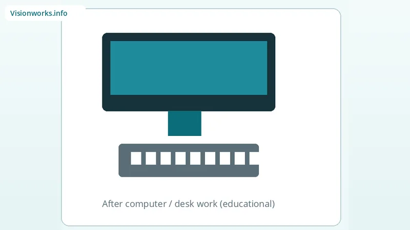 Desktop monitor with keyboard illustrating blurry vision after computer use