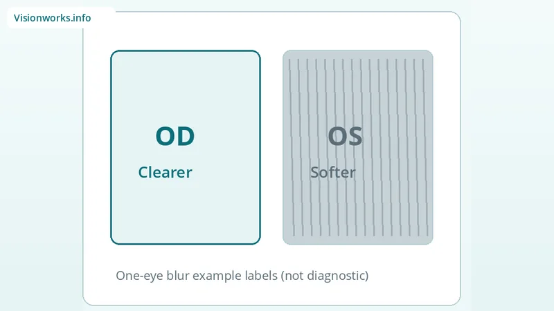 OD clearer versus OS softer panels illustrating blurry vision in one eye