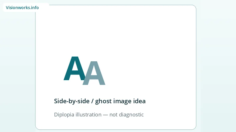 Overlapping letter A shapes illustrating double vision