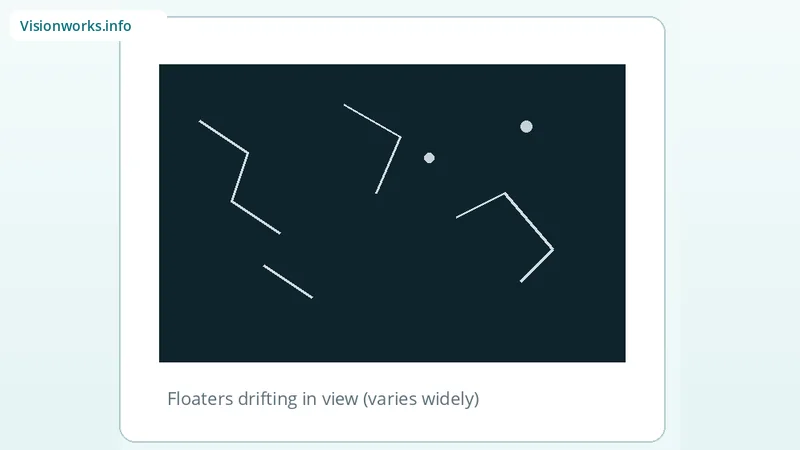 Dark field with drifting squiggles illustrating eye floaters