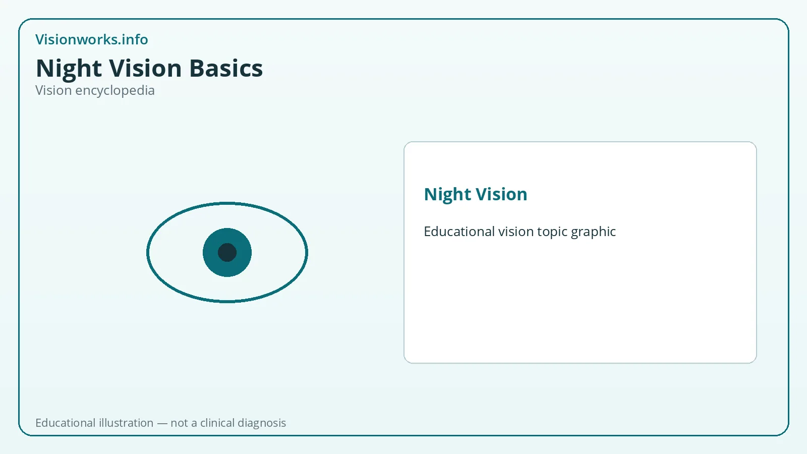 Educational vision encyclopedia graphic for night vision
